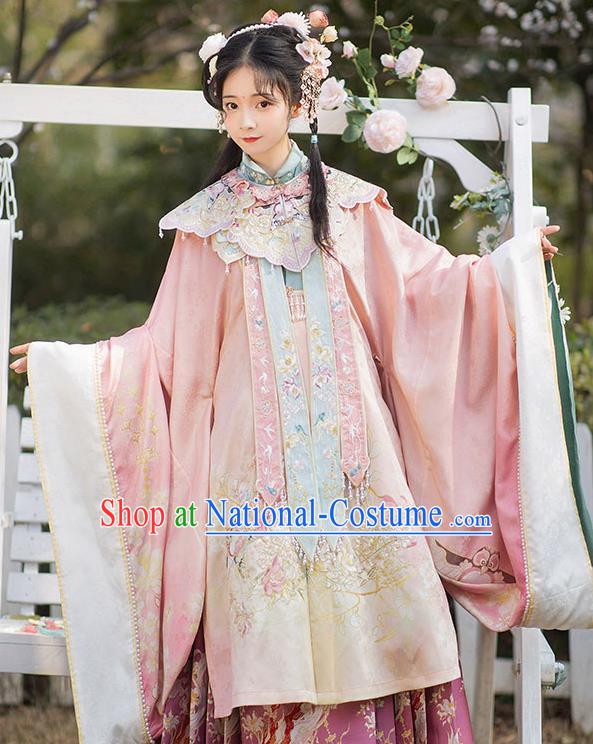 China Ming Dynasty Princess Hanfu Dress Traditional Historical Clothing Ancient Palace Beauty Garment Costumes