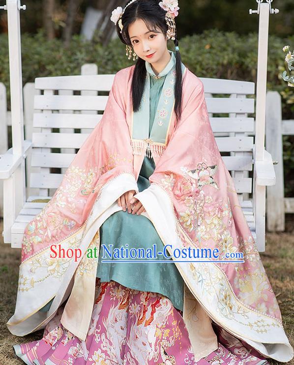 China Ming Dynasty Princess Hanfu Dress Traditional Historical Clothing Ancient Palace Beauty Garment Costumes