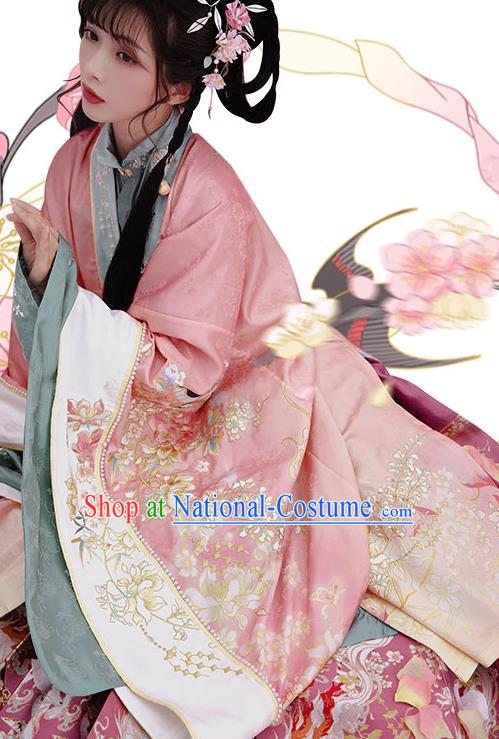 China Ming Dynasty Princess Hanfu Dress Traditional Historical Clothing Ancient Palace Beauty Garment Costumes