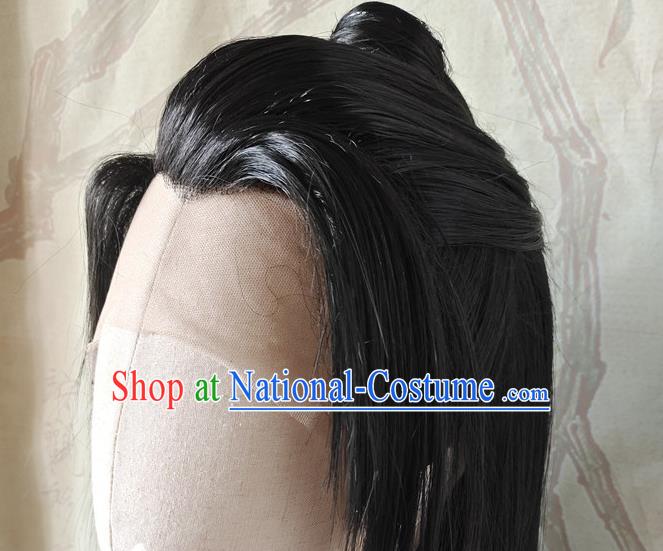 Chinese Traditional Hanfu Male Wigs Headdress Ancient Young Childe Hair Accessories Handmade Cosplay Swordsman Xie Yun Hairpieces