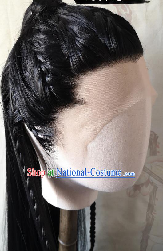 Chinese Drama Word of Honor Front Lace Wigs Headdress Ancient Noble Childe Hair Accessories Handmade Cosplay Swordsman Hairpieces