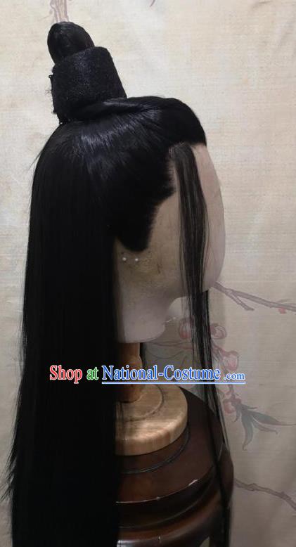 Chinese Traditional Hanfu Front Lace Wigs Headdress Ancient Young Childe Hair Accessories Handmade Cosplay Swordsman Hairpieces