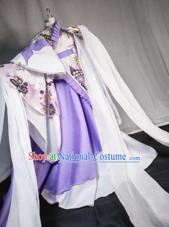 Custom Chinese Cosplay Swordswoman Garment Costumes Puppet Show Feng Die Dress Outfits Ancient Fairy Princess Clothing