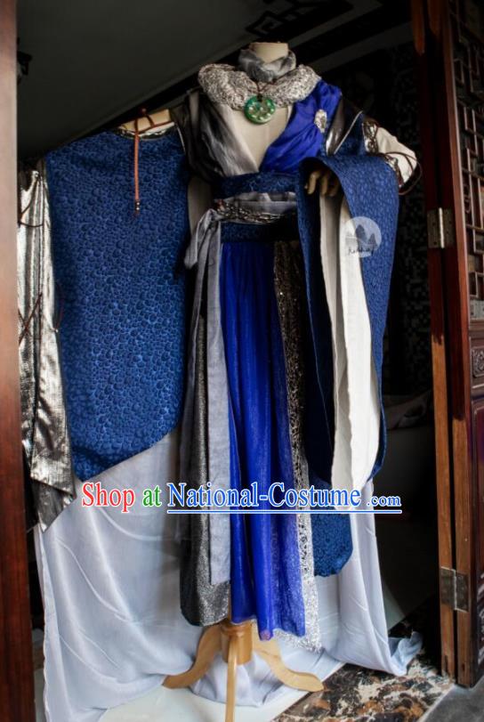 China Traditional Puppet Show Emperor Garment Costumes Cosplay Swordsman Apparels Ancient Royal King Robe Clothing