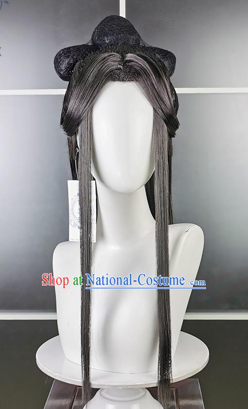 China Ancient Swordswoman Hairpieces Traditional Qin Dynasty Court Lady Hair Accessories Cosplay Imperial Consort Wigs Headwear