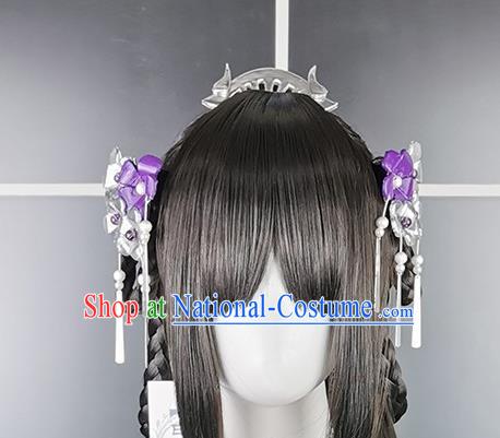 China Ancient Young Lady Hairpieces Traditional Game Role Princess Hair Accessories Cosplay Fairy Bangs Wigs and Hair Crown Headwear