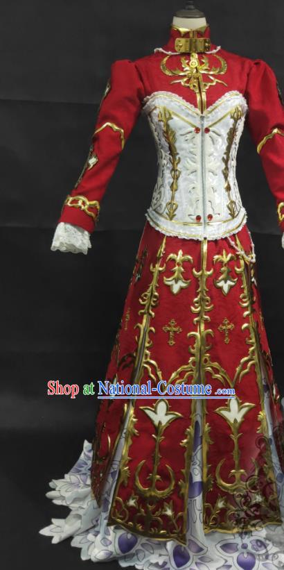 Top Cartoon Magic Angel Clothing Cosplay Duchess Red Dress Clothing Halloween Fancy Ball Garment Costume