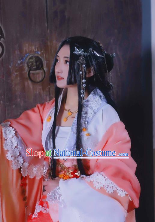 Custom Chinese Cosplay Imperial Consort Garment Costumes Traditional Ni Shui Han Fu Wanqing Pink Dress Outfits Ancient Queen Clothing