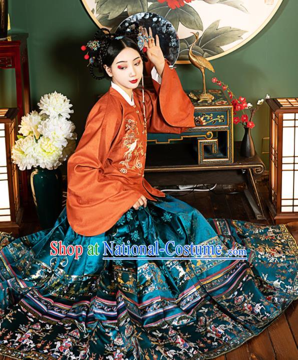 China Ancient Court Woman Garment Costumes Ming Dynasty Palace Beauty Hanfu Dress Apparels Traditional Imperial Consort Historical Clothing