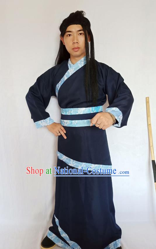 Top China Cosplay Swordsman Clothing Remote Age Hou Yi Garment Costumes Ancient Hero Navy Robe Apparels