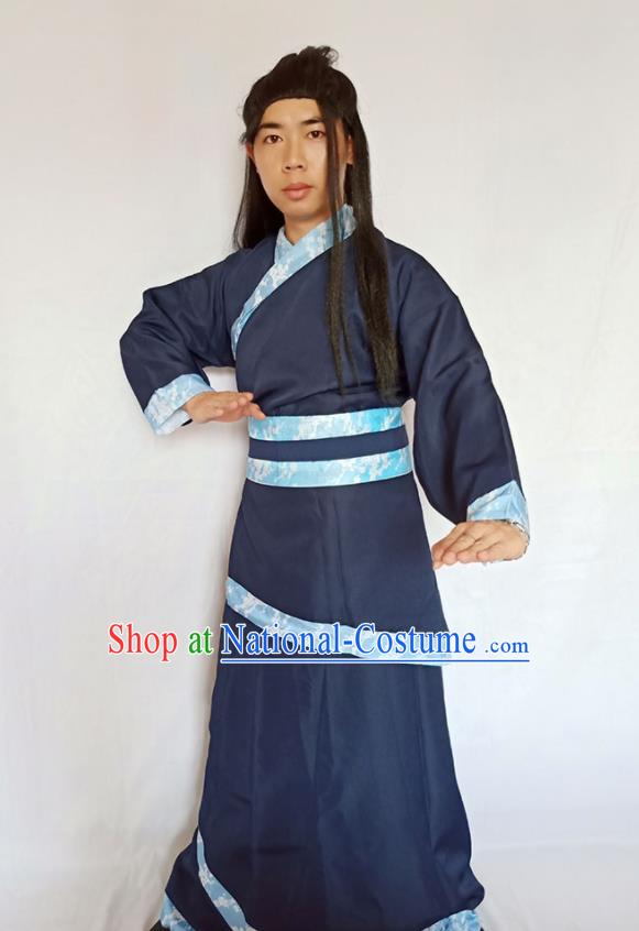 Top China Cosplay Swordsman Clothing Remote Age Hou Yi Garment Costumes Ancient Hero Navy Robe Apparels