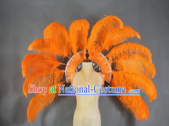 Top Halloween Catwalks Deluxe Decorations Miami Angel Props Stage Show Orange Ostrich Feather Wings Brazilian Parade Back Accessories