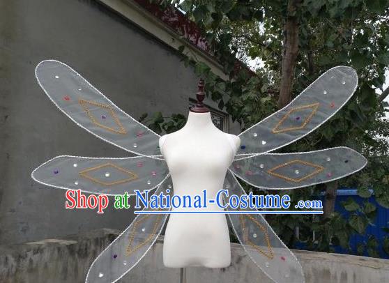 Top Brazilian Parade Back Accessories Cosplay Angel Decorations Miami Catwalks Props Stage Show Organza Wings