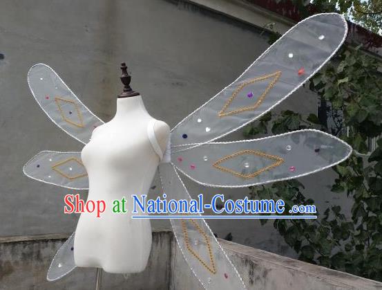 Top Brazilian Parade Back Accessories Cosplay Angel Decorations Miami Catwalks Props Stage Show Organza Wings