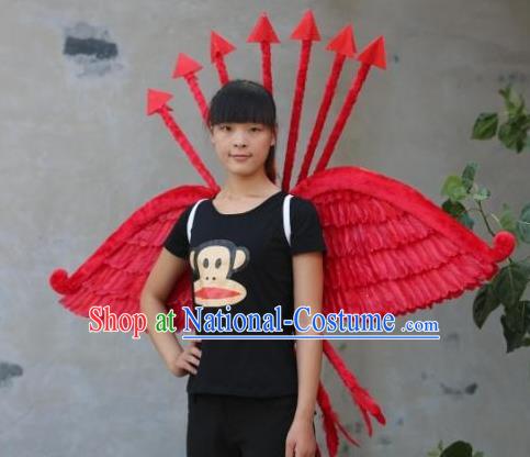 Top Miami Catwalks Red Feather Props Stage Show Angel Wings Opening Dance Back Accessories Brazil Parade Decorations