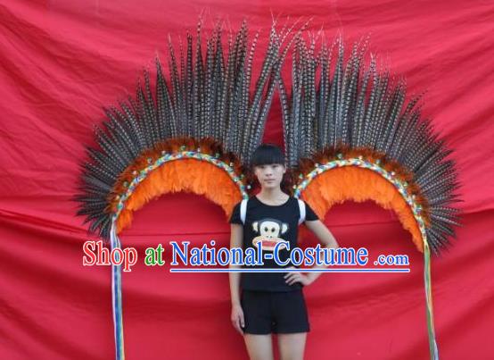 Top Brazil Parade Decorations Miami Angel Catwalks Props Stage Show Deluxe Feather Wings Opening Dance Back Accessories