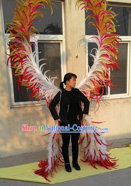 Top Opening Dance Back Accessories Brazil Parade Decorations Miami Angel Catwalks Props Stage Show Deluxe Feather Wings