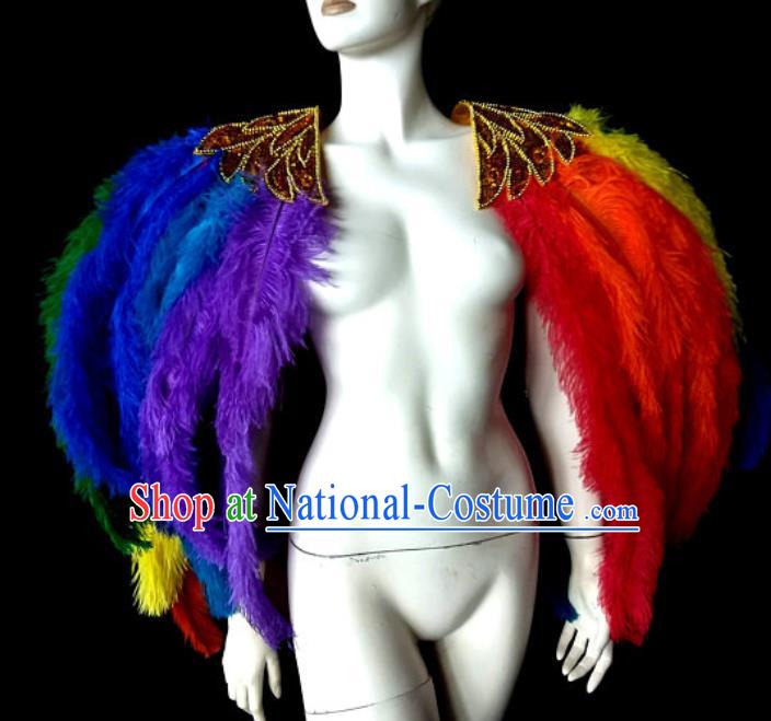 Top Samba Dance Props Stage Show Colorful Feather Tippet Miami Catwalks Accessories Brazil Parade Shoulder Decorations