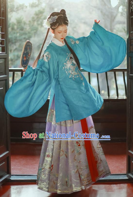 China Traditional Women Hanfu Dress Apparels Ancient Palace Beauty Garment Costumes Ming Dynasty Princess Historical Clothing