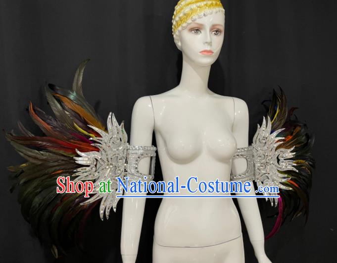 Professional Opening Dance Arms Accessories Samba Dance Decorations Halloween Fancy Ball Props Brazilian Carnival Feather Ornaments