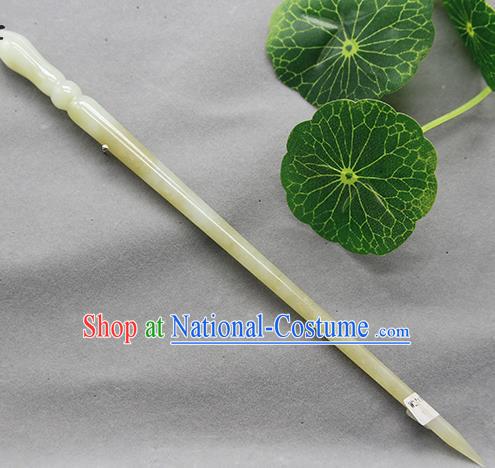 China Traditional Cheongsam Hair Accessories Ancient Hanfu Hair Stick Classical Jade Mangnolia Headpiece Handmade Carving Hairpin