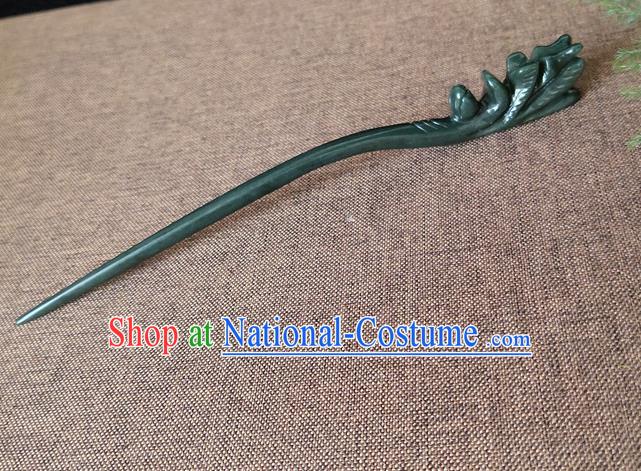 China Traditional Hanfu Hair Accessories Ancient Princess Hair Stick Classical Headpiece Handmade Jade Carving Hairpin