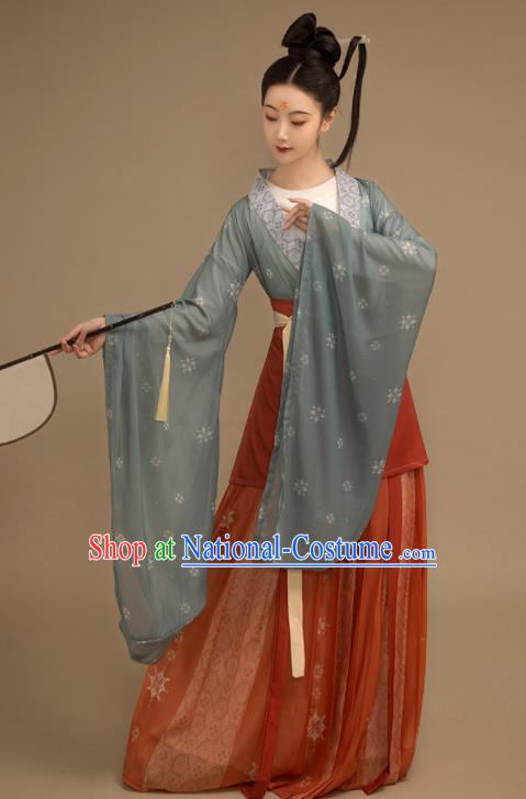 China Southern and Northern Dynasties Garment Costumes Traditional Hanfu Dress Apparels Ancient Palace Beauty Clothing