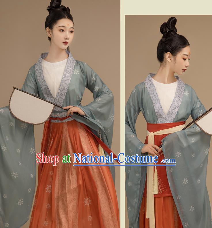 China Southern and Northern Dynasties Garment Costumes Traditional Hanfu Dress Apparels Ancient Palace Beauty Clothing