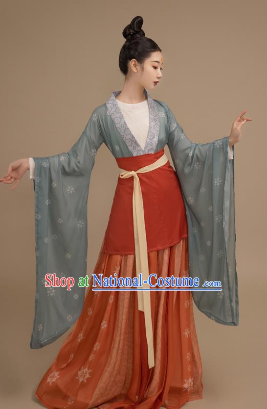 China Southern and Northern Dynasties Garment Costumes Traditional Hanfu Dress Apparels Ancient Palace Beauty Clothing