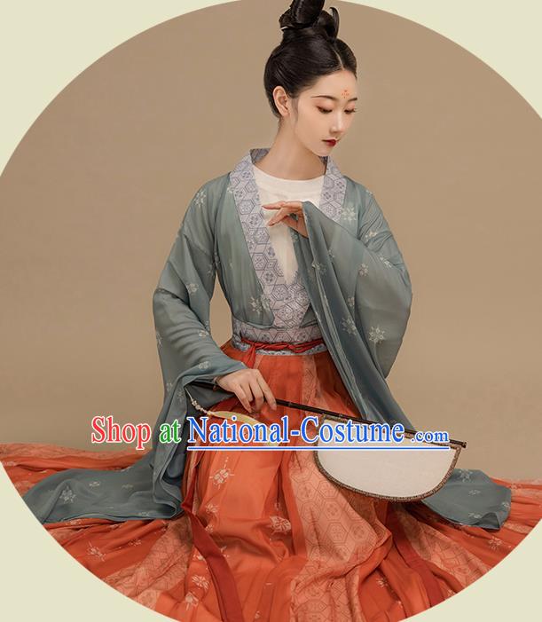 China Southern and Northern Dynasties Garment Costumes Traditional Hanfu Dress Apparels Ancient Palace Beauty Clothing