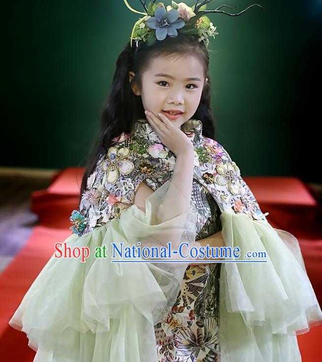 Custom Stage Show Trailing Full Dress Modern Dance Fashion Baroque Princess Clothing Girl Catwalks Garment Costumes