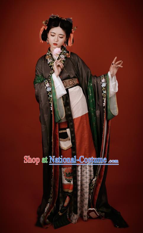 China Southern and Northern Dynasties Palace Lady Garment Costumes Traditional Dunhuang Murals Historical Clothing Ancient Royal Princess Hanfu Dress Apparels