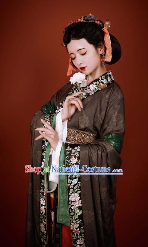 China Southern and Northern Dynasties Palace Lady Garment Costumes Traditional Dunhuang Murals Historical Clothing Ancient Royal Princess Hanfu Dress Apparels