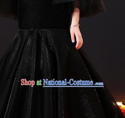 Custom Modern Dance Clothing Girl Catwalks Garment Costume Stage Show Black Fishtail Full Dress Children Princess Fashion