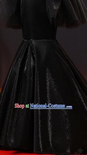 Custom Modern Dance Clothing Girl Catwalks Garment Costume Stage Show Black Fishtail Full Dress Children Princess Fashion