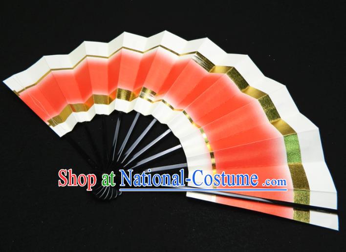 Japan Handmade Craft Fans Geisha Performance Accordion Classical Dance Folding Fan Traditional Court Red Fan