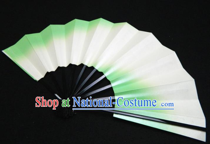 Japan Traditional Court Light Green Fan Handmade Craft Fans Geisha Performance Accordion Classical Dance Folding Fan