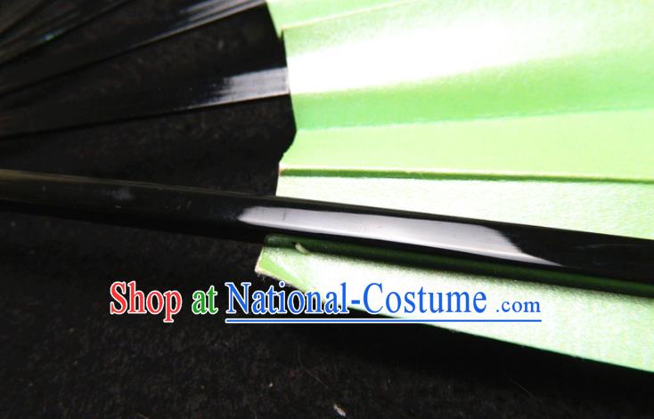 Japan Traditional Court Light Green Fan Handmade Craft Fans Geisha Performance Accordion Classical Dance Folding Fan