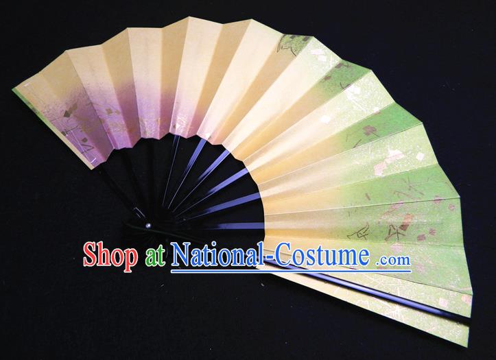 Japan Handmade Ebony Craft Fans Geisha Performance Accordion Classical Folding Fan Traditional Dance Fan