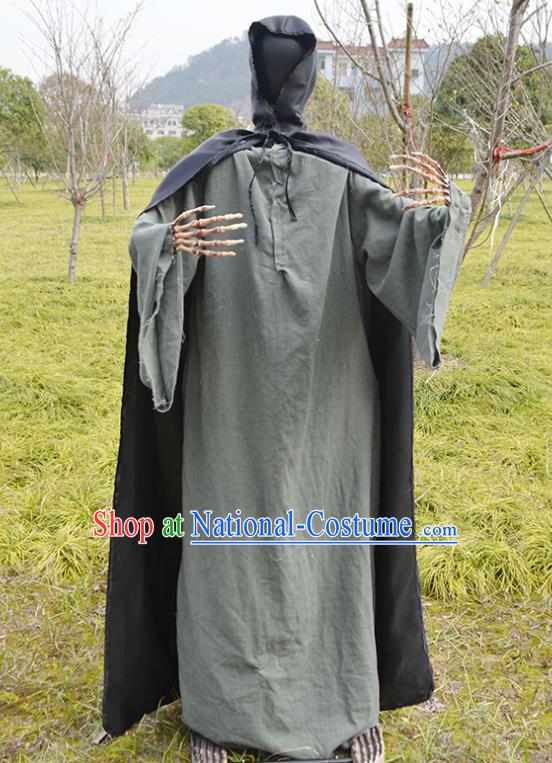 Custom Halloween Performance Garment Costumes Cosplay Ghost Clothing Fancy Ball Death Outfits Mummy Grey Robe