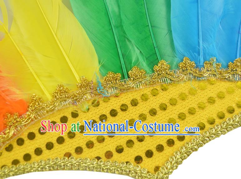 Professional Samba Dance Hair Accessories Tribal Chief Headwear Apache Wild Man Headdress Halloween Cosplay Colorful Feather Hat