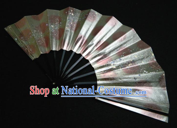 Japan Classical Dance Fan Traditional Geisha Performance Argent Folding Fan Kimono Dance Accordion Craft