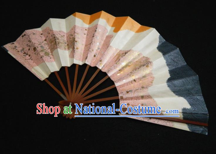 Japan Geisha Dance Fan Traditional Stage Performance Folding Fan Handmade Kimono Accordion Craft