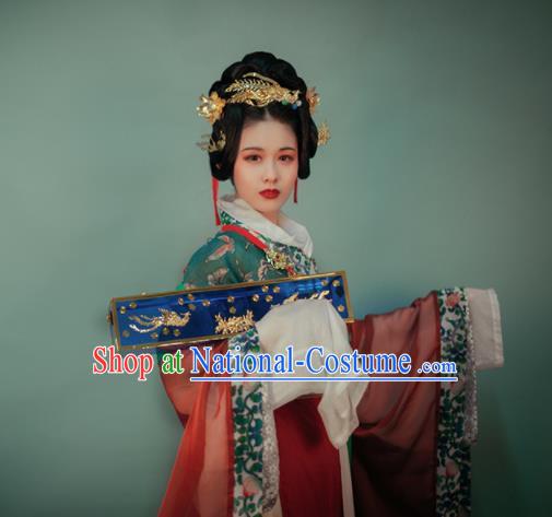 China Traditional Dunhuang Murals Historical Costumes Ancient Royal Countess Garment Clothing Song Dynasty Noble Woman Hanfu Dress