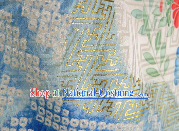 Japanese Court Empress Garment Costume Classical Fans Pattern Yellow Beige Yukata Dress Traditional Wedding Furisode Kimono Clothing