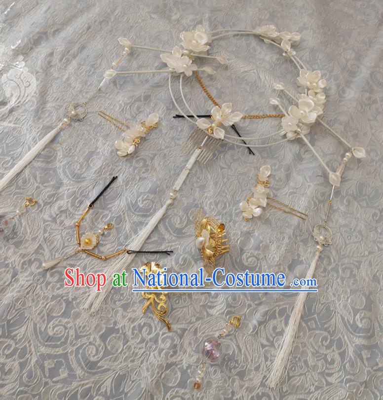 China Ancient Goddess Hair Accessories Traditional Game Character Headpieces Cosplay Swordswoman Shell Hair Comb