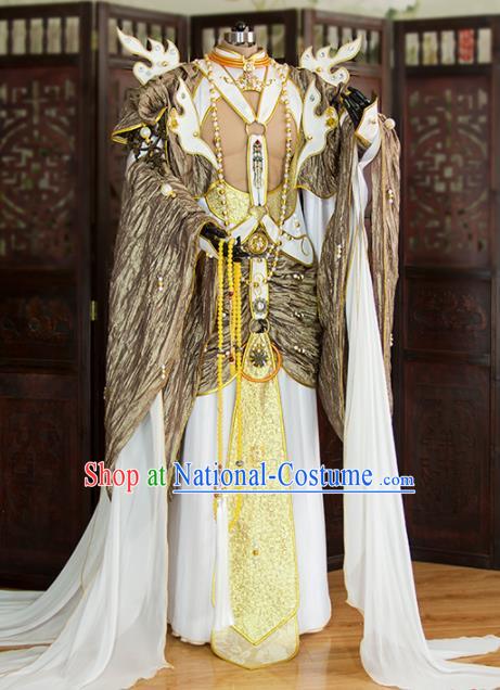 China Cosplay Swordsman Hanfu Clothing Ancient King Garment Costumes Traditional Puppet Show Emperor Uniforms