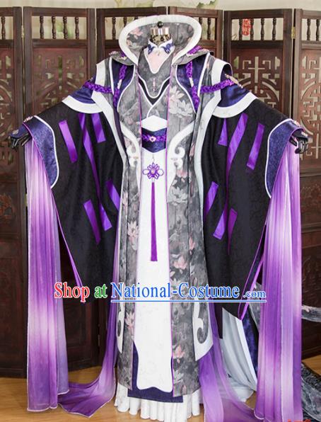 China Ancient Young Hero Garment Costumes Traditional Puppet Show Knight Uniforms Cosplay Swordsman Hanfu Clothing