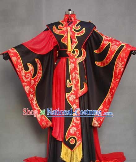 China Cosplay Female Swordsman Garment Costumes Ancient Queen Hanfu Dress Traditional Puppet Show Princess Gongsun Yue Clothing