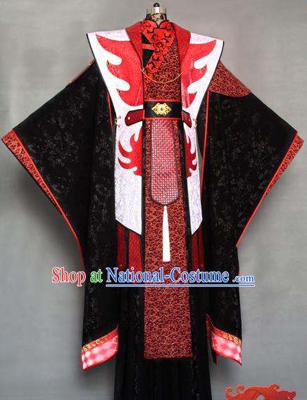 China Ancient Emperor Garment Costumes Traditional Puppet Show Swordsman Uniforms Cosplay Royal Highness Hanfu Clothing